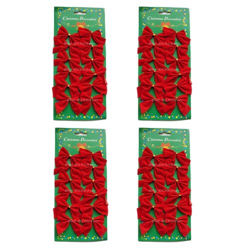 48 Mini Schleifen rot Weihnachten Weihnachtsschleifen Schleife Christbaum 5cm - zum Schließen ins Bild klicken
